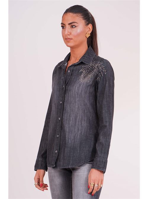 Camicia in denim con applicazioni Gold Digger Denim | A27N002CDENIM NERO